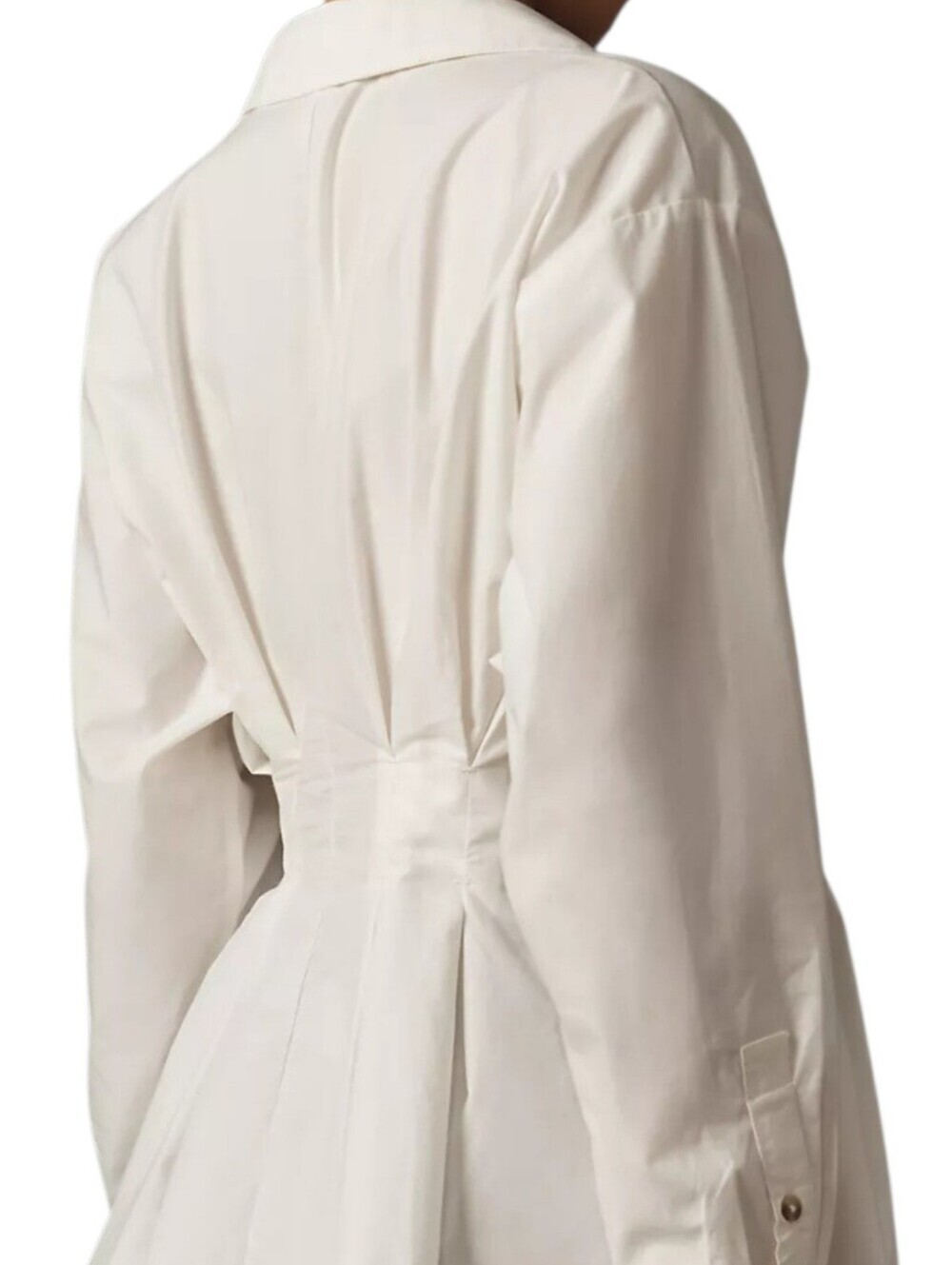 NWT By Anthropologie Belted Buttondown Shirt Women's Size 8 White Cotton Peplum - Picture 3 of 13